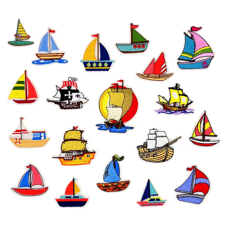 Ship Embroidery Patches For Clothing Sailing Boats Cartoon Patch Iron On Applique Garment Sewing Patch Diy Stickers Accessories Aliexpress