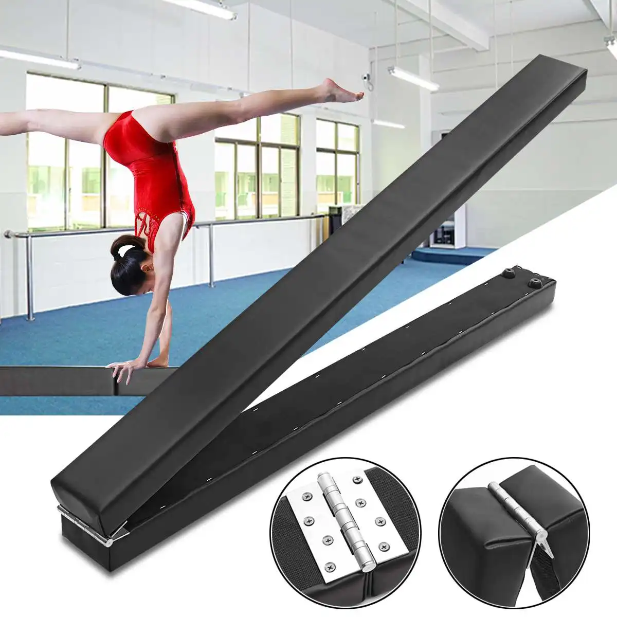 

8Ft Folding Gymnastics Balance Training Beam Women Adult Children's Gym for Somersault Cushion Training Beams Equipment