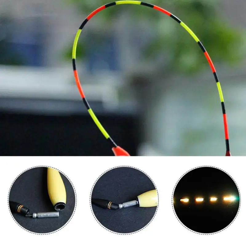 240mm/9.44 ''طوافة خشبية الصيد تعويم LED الكهربائية تعويم ضوء الصيد معالجة مضيئة الإلكترونية تعويم دون بطارية pesca