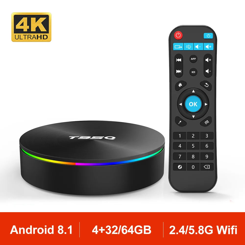 

T95Q Android 8.1 Smart TV Box Set-Top Box Amlogic S905X2 Quad Core 4G 32G 4K HD Media Player Bluetooth 4.1 Dual Wifi 2.4G&5.8G