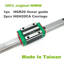 100% Новый оригинальный линейная направляющая HIWIN 1 шт HGR20 650 700 750 800 900 1000 мм железнодорожных + 2 шт. HGH20CA узкие вагоны для ЧПУ
