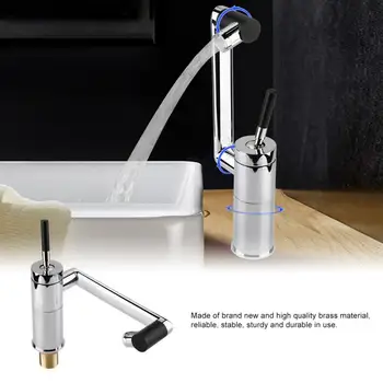 

360 Degree Rotation Sink Water Faucet Chrome Plating Water Tap Bathroom Kitchen Sink Cold Water Faucet Tap G1/2" High Quality