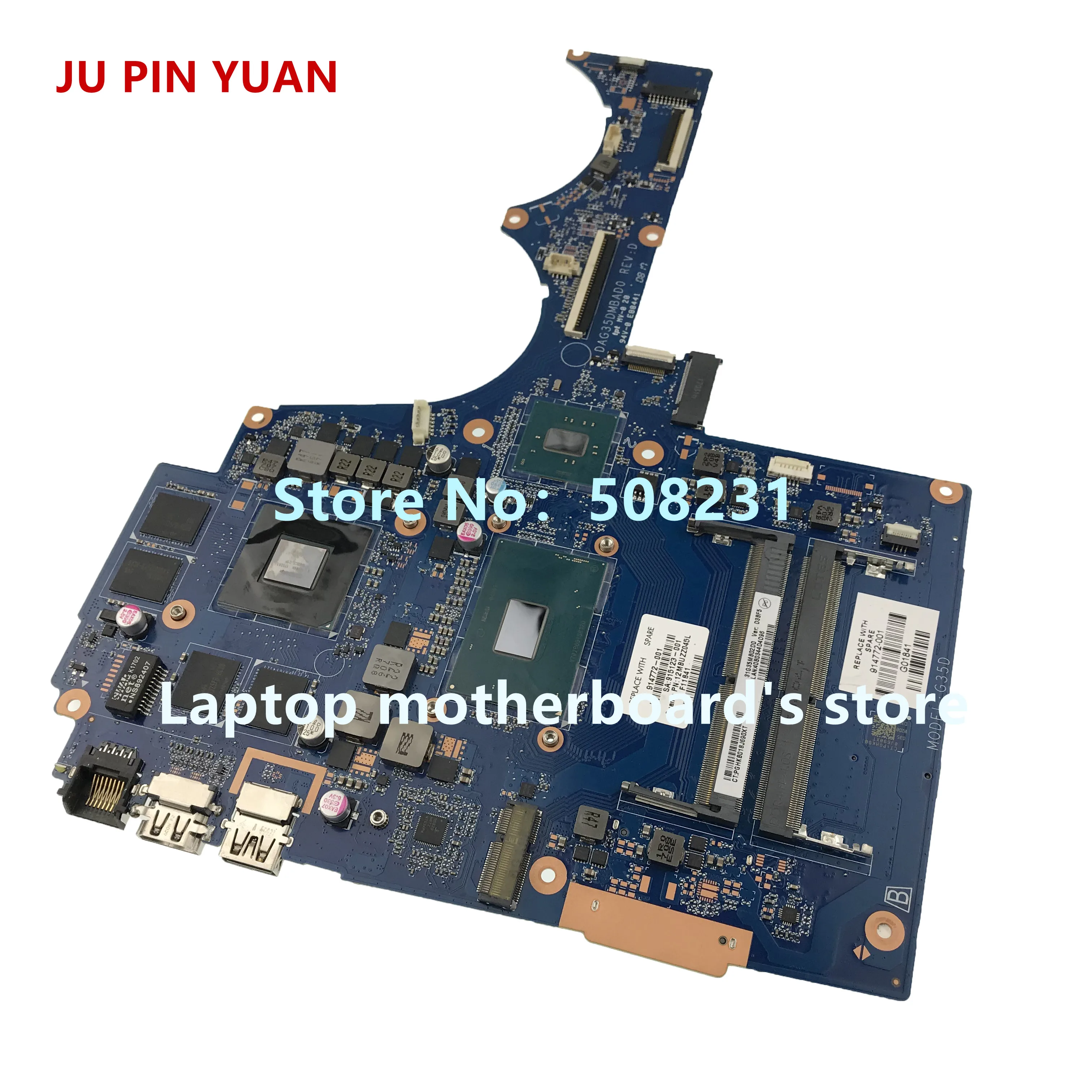  JU PIN YUAN 914772-601 914772-001 for OMEN by HP Laptop 15-AX Laptop motherboard DAG35DMBAD0 GTX105