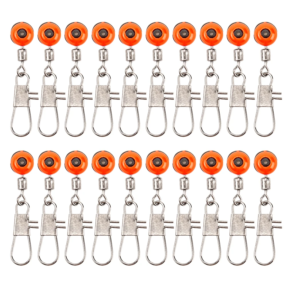 

20Pcs Fishing Links Swivels Space Beans Rolling Swivel Float Connectors Running Beads Snap Fishing Accessories Pesca
