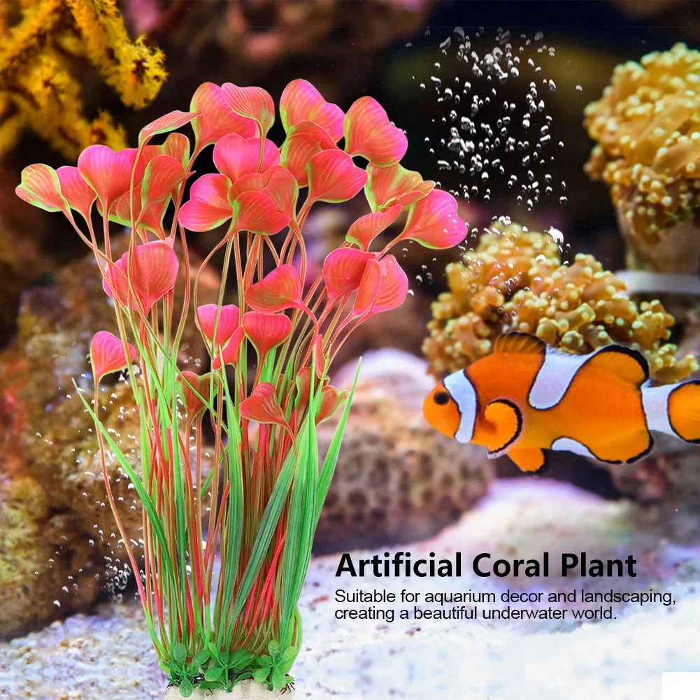High Quality Plastic Vivid Artificial Water Plant Ornament for Aquarium