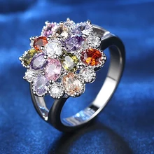

Sexy Mom Engagement Rings For Women With Purple Crystals Rings For Women Silver Ring Titanium