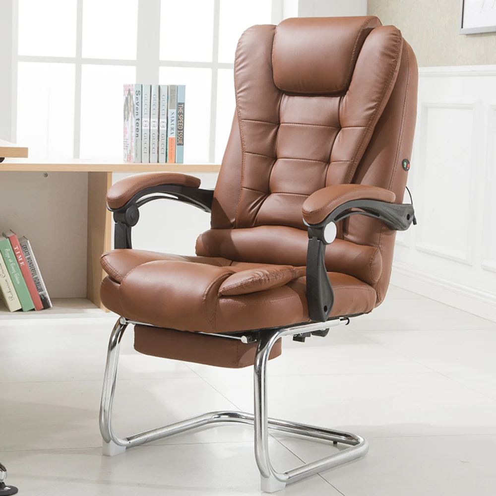  Work Computer Household Massage Bow Member Genuine Leather Can Lie Boss Office ergonomic furniture 