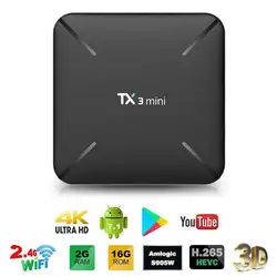 ALLOYSEED TX3 Мини Android 7,1 Smart tv Box Amlogic S905W 2 Гб 16 Гб 4 к H.265 2,4 г WiFi телеприставка медиаплеер TX3 мини 1 ГБ 8 ГБ