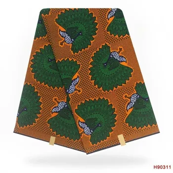 

New Arrival African Veritable Veritable Wax Nigerian Embroidered Ankara Fabric Material 100% Cotton 6Yards For Clothing Sewing