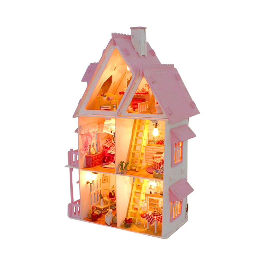 1 предмет; Новинка; «сделай сам»; домашние розовые милые номеpе светодиодный мебельный комплект набор, миниатюрный дом Святого Валентина подарок для друзей