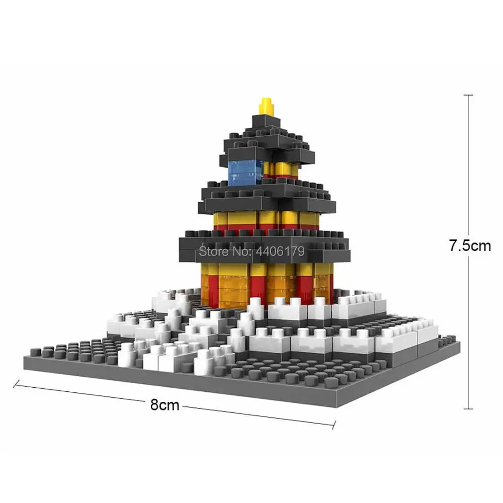 

hot LegoINGlys creators city Famous historic Street view Beijing Temple of Heaven China micro diamond building blocks toys gift
