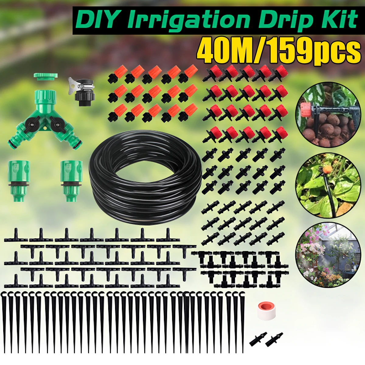 

40M DIY Micro Drip Spray Watering Irrigation Set New Garden Automatic Pouring Drip Irrigation System Garden Irrigation Kit