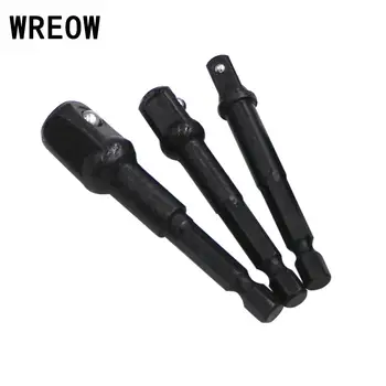 

3Pcs Socket Adapter Impact Hex Shank Extension Drill Bits Bar 1/4 3/8 1/2In Extension Drill Bits Bar Hex Socket hand tool Power