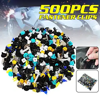 

2019New 1Set /500Pcs Auto Mixed Fastener Clip Bumper Car Push Engine for Fender Fastener Clip Door Trim Panel Clip Fastene
