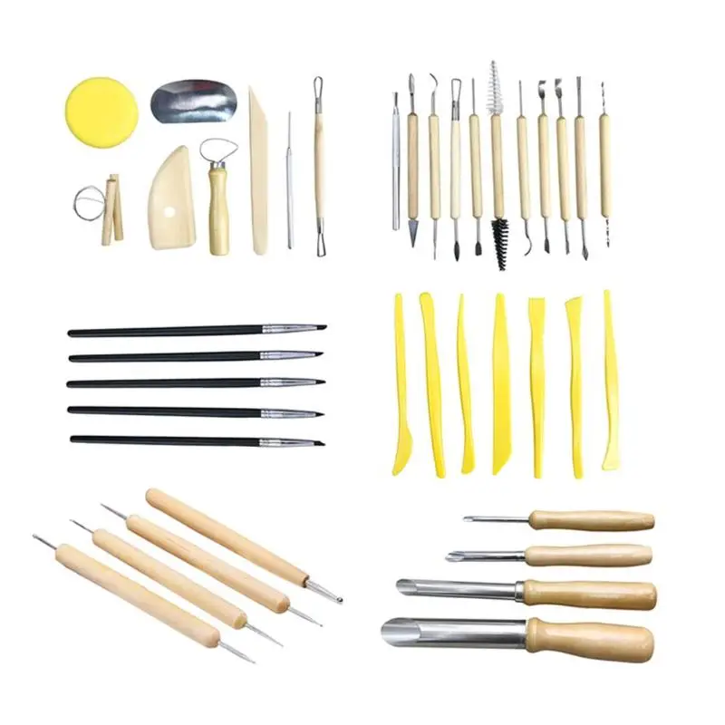40pcs Clay Sculpting Kit Pottery Carving Tools Set Ceramics Modeling Clay Tools Pottery Ceramic