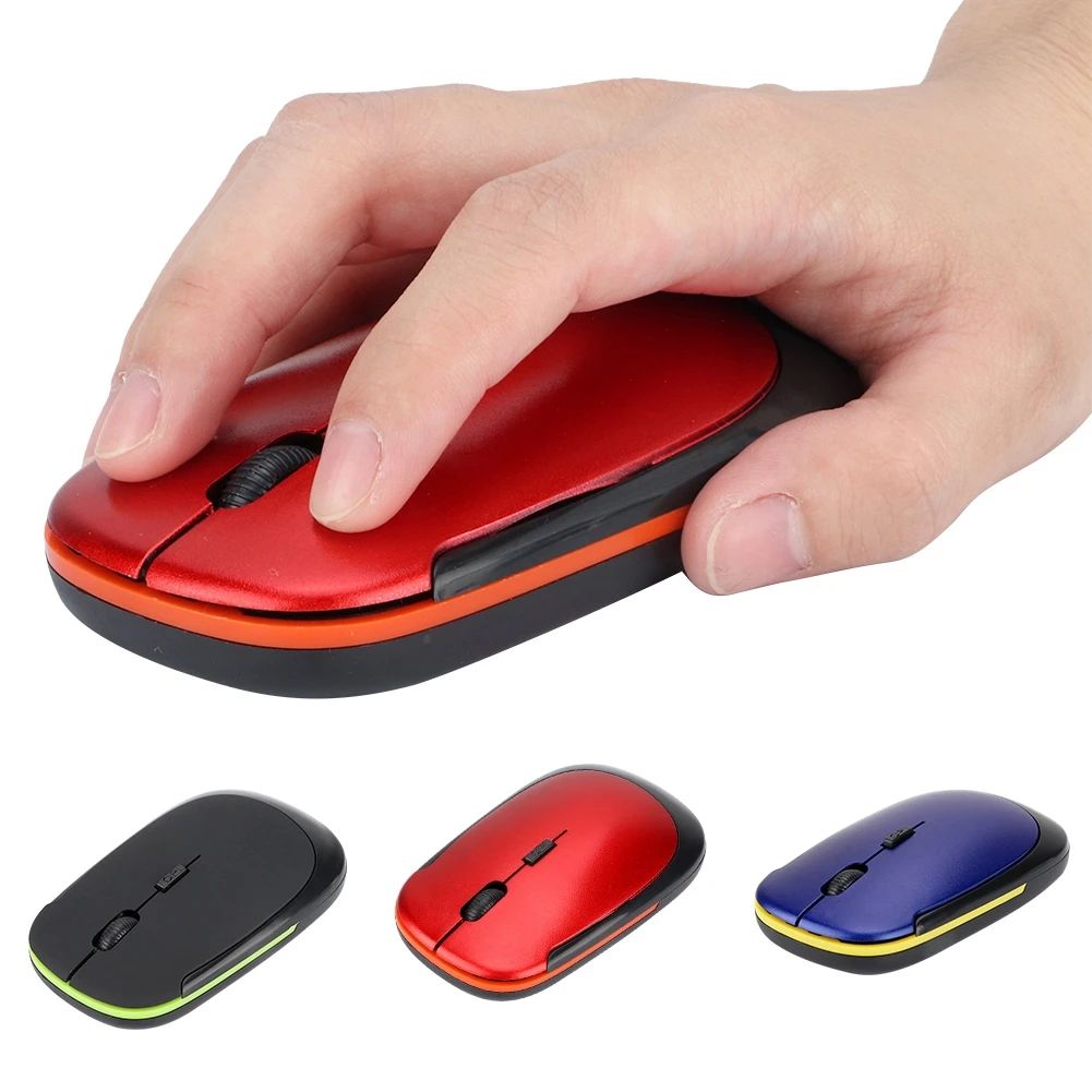 Ультра тонкая 2 4G 1200 точек/дюйм USB Беспроводная мышь эргономичная оптическая