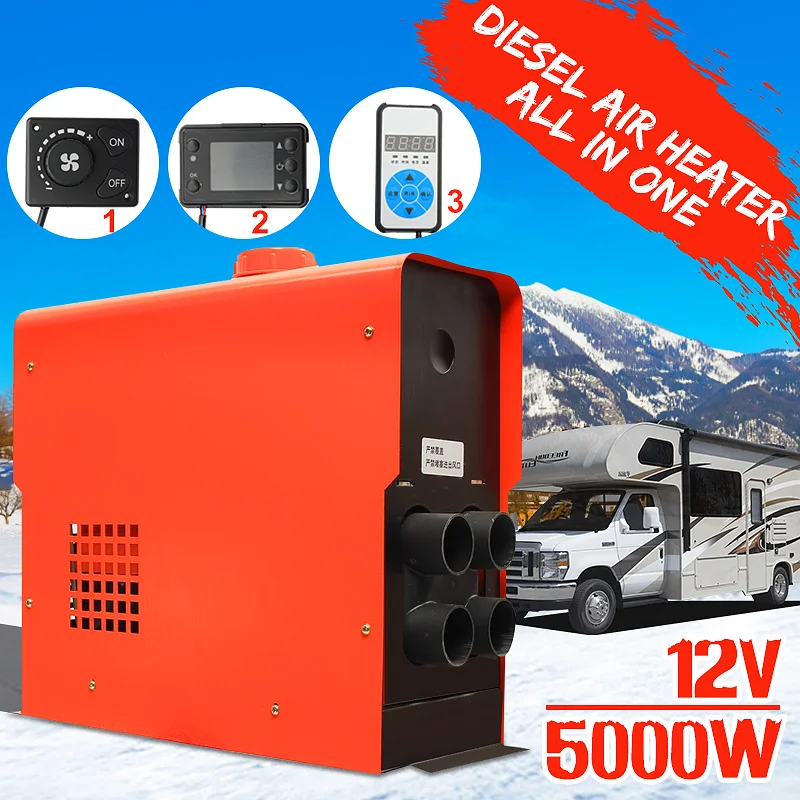 

All In One 5000W 12V Integration 4 Holes Air Diesels air parking heater Knob / LCD/ digital switch Car Heater
