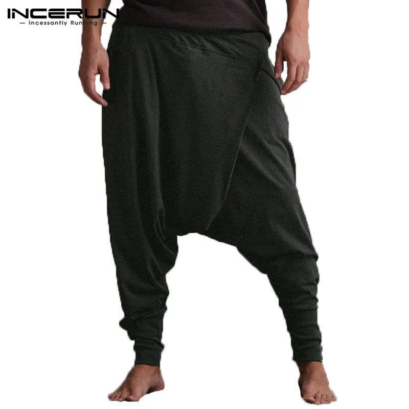 

Men's Harem Pants Drop Crotch Elastic Waist Hip-hop Casual Trousers Men Baggy Joggers Pants Men Women oga-Pants S-5XL INCERUN