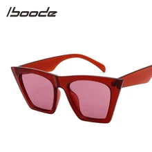 Iboode большой кадр Винтаж «кошачий глаз» Для женщин UV400 персонализированные наклейки солнцезащитные очки Брендовая Дизайнерская обувь Gafas de солнцезащитные очки