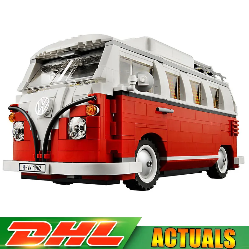 

LEPIN 21001 1354Pcs Creator VW T1 Camper Van Model Building Kits Bricks Toys Compatible LegoINGLY 10220 Car Christmas Gifts