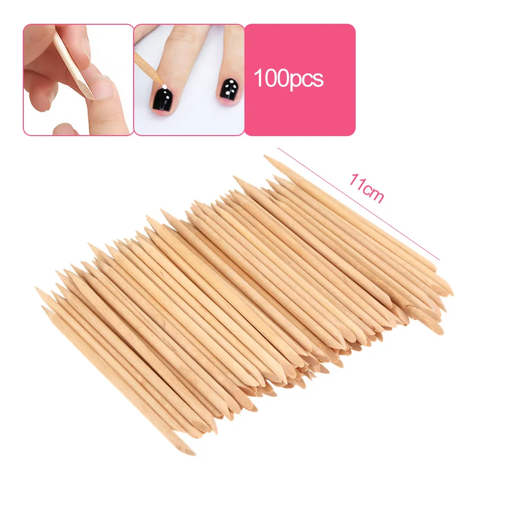 

100pcs Nail Art Design Orange Wood Stick Cuticle Pusher Remover Manicure Care Professional Manicure Nail Tools Accessories