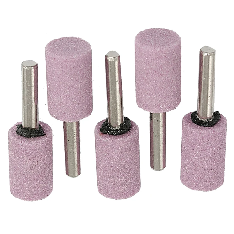 5 pcs 16 mm diameter 6mm shaft purple cylindrical nose shape gravel grinding head