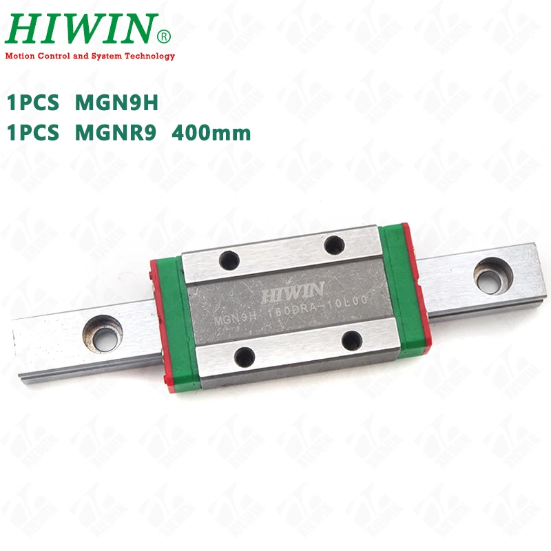 

HIWIN MGN9H mini linear guide block with MGN9 400mm guideway rail Stainless Steel 9mm Guide Width for CNC