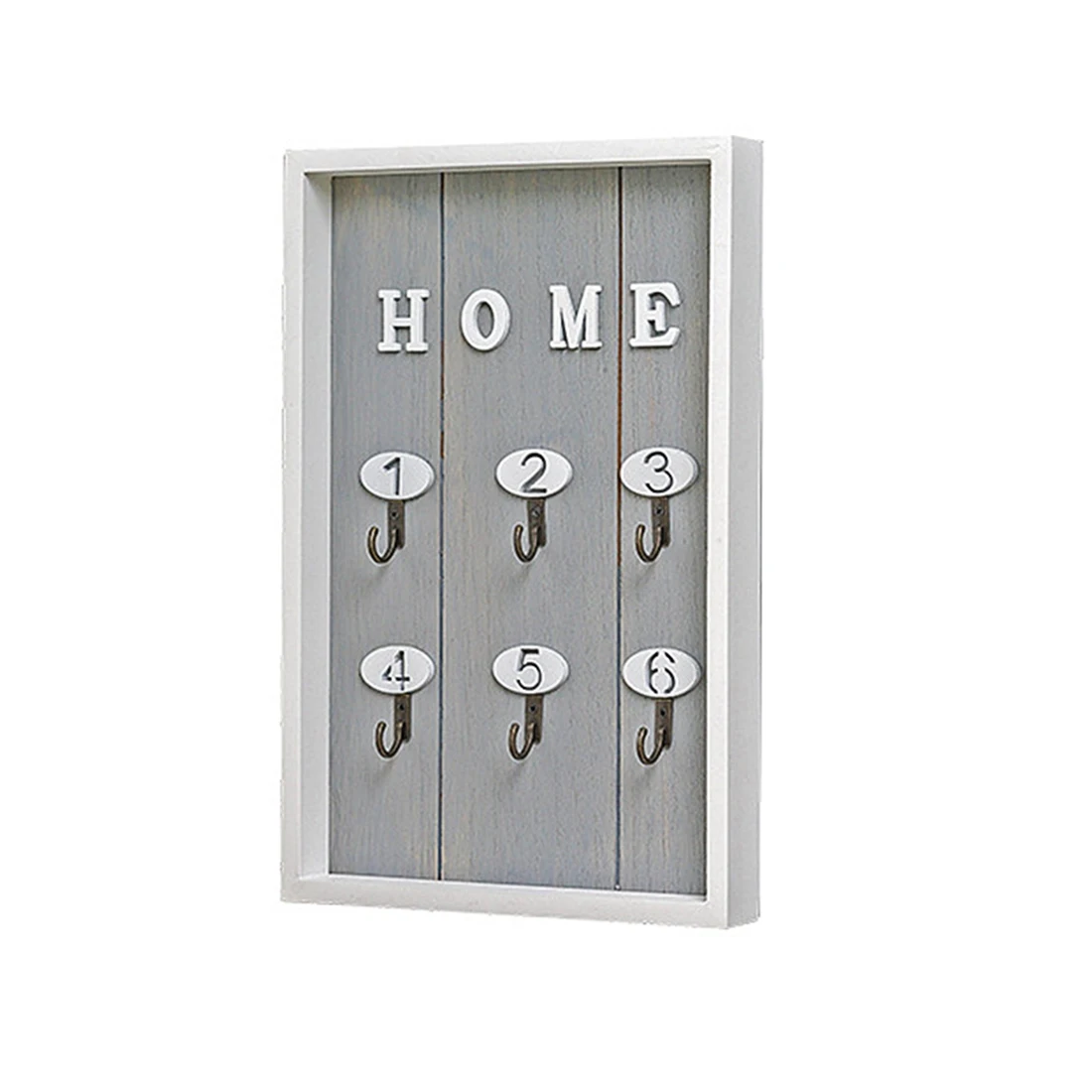 

IALJ Top Gray INS Scandinavian Style Wall Decoration Handmade Wooden "HOME" Key Box Creative Key Box Wall Creative Room Decora