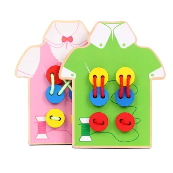 

Handmade Toy Baby Puzzle Threading Board Science and education toys DIY cartoon wooden Early education game