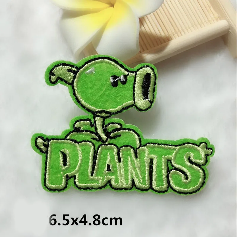 Игра Растения против Зомби вышитые нашивки солнце цветок горох шутер патч мультфильм железные на дешевые тыквы Значки для одежды