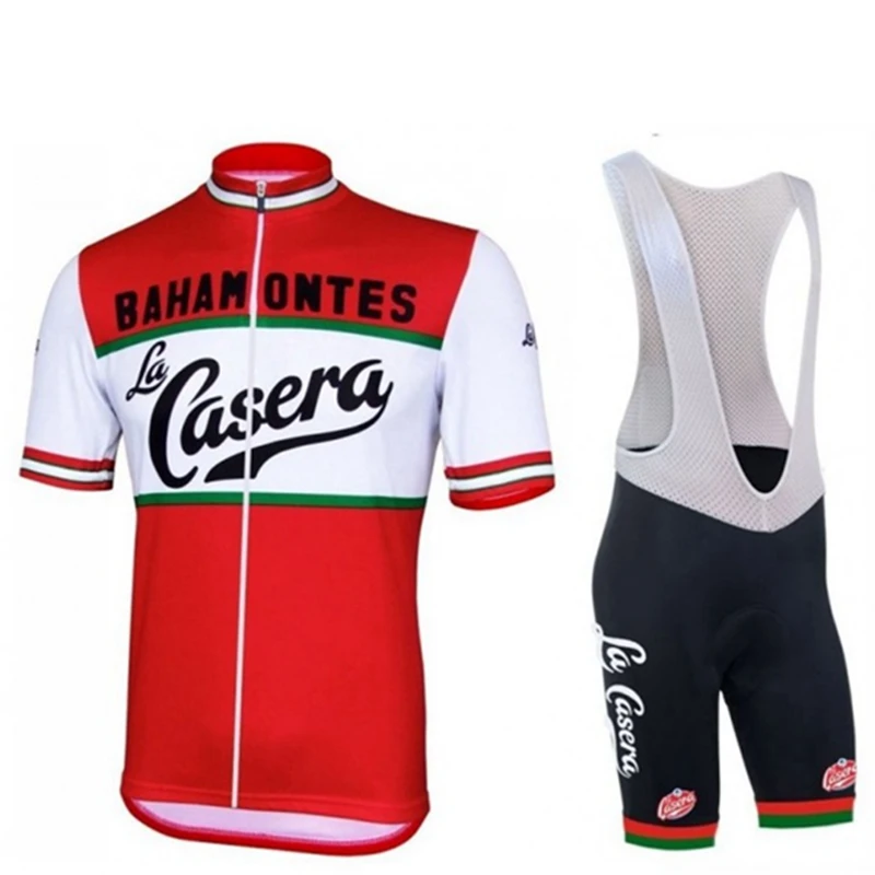 

2018 Men's Summer La Casera Vintage Cycling Jersey Mountain bike Short-sleeved Jersey CoolMax cycling clothing tops