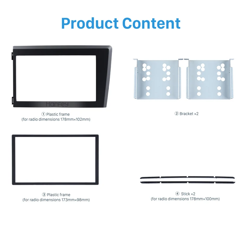 Harfey автомобиля 2Din Авто Радио Рамка фасции пластина отделка комплект для Volvo XC70 V70 S60 1998-2004 стерео панель приборная панель установка комплект 173*98 мм