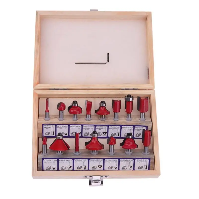 

15Pcs/set Milling Cutter Machine Tools Set Router Bit for Wood Cutter Carbide Shank Mill Milling Wood Cutters Tool Router Bit