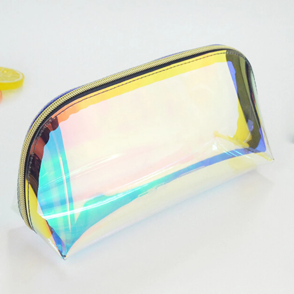للماء الليزر التجميل حقيبة الثلاثية الأبعاد النساء Neceser حقيبة مستحضرات تجميل PVC شفافة غسل الحقيبة حقيبة مستحضرات تجميل السفر المنظم حالة