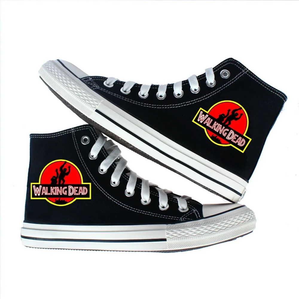 

The Walking Dead Canvas Shoes Women Men Casual High-Top Star Flat Shoes Printing Shoes teenagers Leisure Shoes