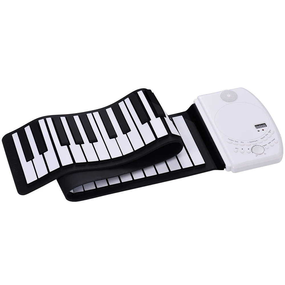 

Portable 88 Keys Roll Up Piano Flexible Soft Silicone Electronic Piano Keyboard Built-in Loud Speaker Recharge Battery