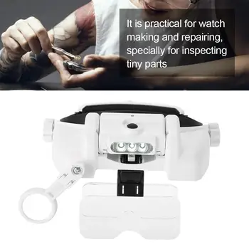 

Professional USB Charging 3 LED Lights Headset Magnifier Jewelry Watch Repair Tool Magnifying Glass Jeweler Jewelry Making Tool