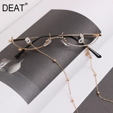 [DEAT] новая осенне-зимняя цепочка с разрезом, металлическая индивидуальная Женская оправа для очков, женская мода, подходит ко всему JS61