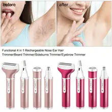 USB Электрический прибор для удаления волос для женщин из нержавеющей стали, для носа, для бровей, для подмышек, для ног, личная часть, инструмент для бритья волос