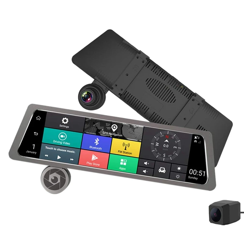 

10 Inch Full Screen 4G Press Ips Universal Bundled Car Dash Cam Rear View Reversing Mirror With Gps Bluetooth Wifi Android 5.1