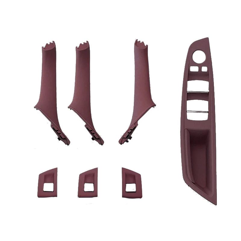 

7Pcs Wine Red 100% brand new and high quality Interior Door Handle Window Lift Switch Button Frame Panel for BMW F10 F18