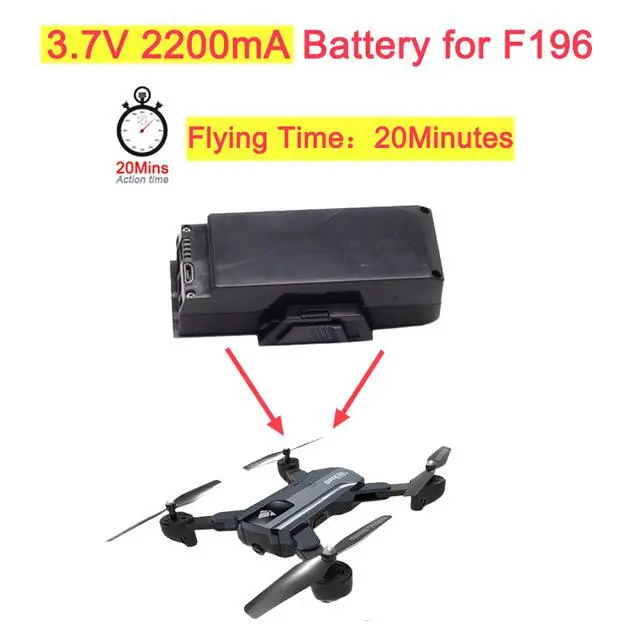 

3.7V 2200mA Lipo Battery Spare Parts for F196 RC Foldable Drone with 20mins Long Flying Time Optical Flow Camera HD Dron