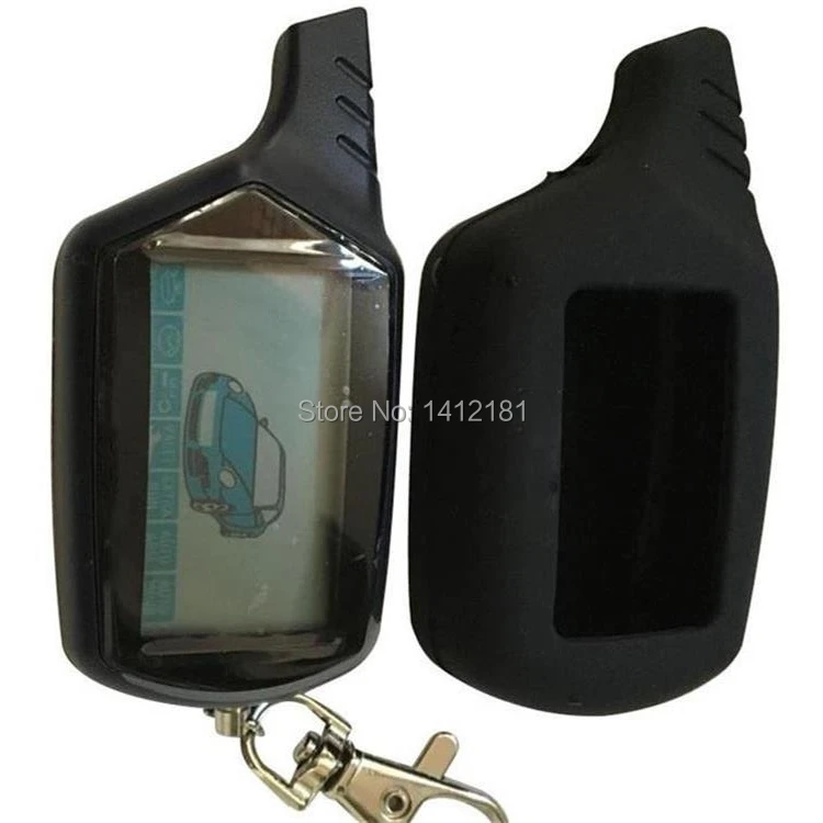 

Russian 2-way LCD Remote Control B9 Keychain with Engine Start for Two Way Car Alarm System StarLine Twage B9 with Silicone Case