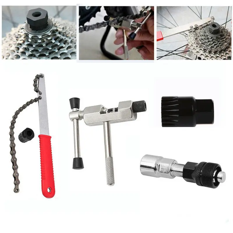 

New Bicycle Tools Kits 5 In 1 Bicycle Tools Bits Repair Tool Sprocket Puller Chain Bike Repairing Bicycle Accessories