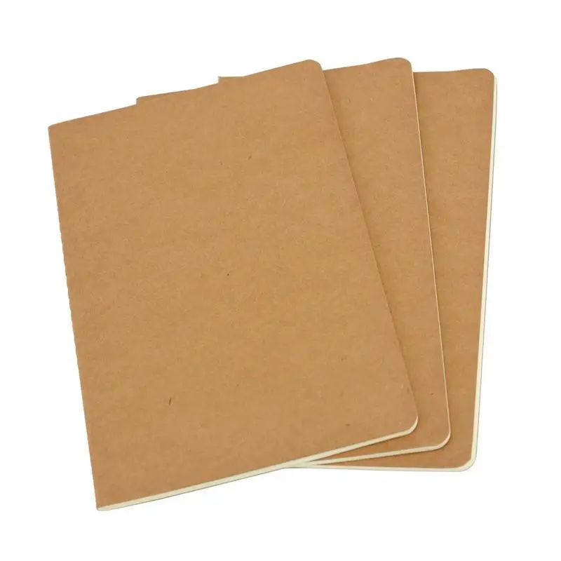 

10 PCS New High-quality Simple Notebooks Kraft Cover Journal Notebooks Office Kraft books A5 Lines