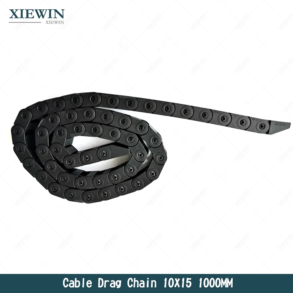 

1000mm Cable Drag Chain 10x15mm R18 Plastic Wire Carrier with End Connector Length 1m for 3D Printer CNC Router Machine Tools