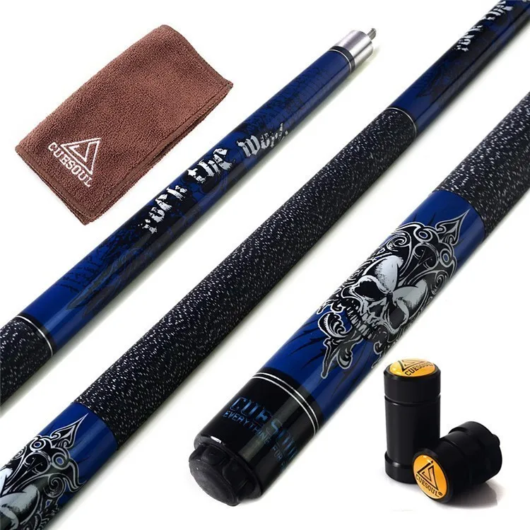 CUESOUL Rockin Series 57" 21oz Maple Billiards Pool Cue Stick Set With Cool Skull Pattern Send