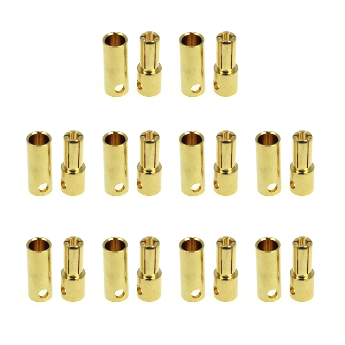 20 Pairs 3.5mm Gold Bullet Connectors - Banana Plugs For RC Battery, ESC, Motor Wiring (Male & Female) - View #2