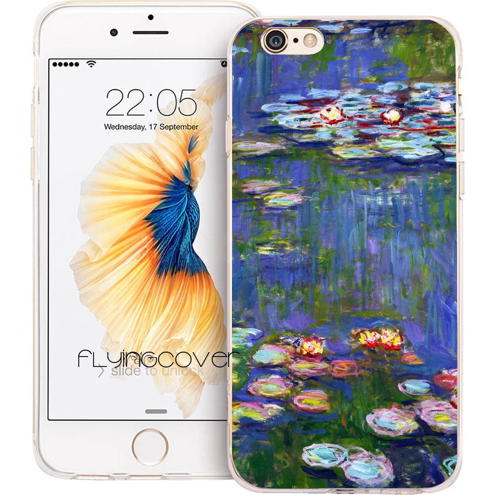 Coque Monet ВОДНЫЕ ЛИЛИИ прозрачные мягкие силиконовые чехлы для телефонов iPhone XS Max XR 7