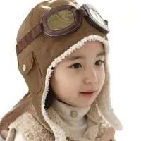 Warm Children Hat Autumn Winter Velvet Fashion Pilot Hat for 2-7 Years old Boys and Girls Kids Cotton Fashion Caps 1